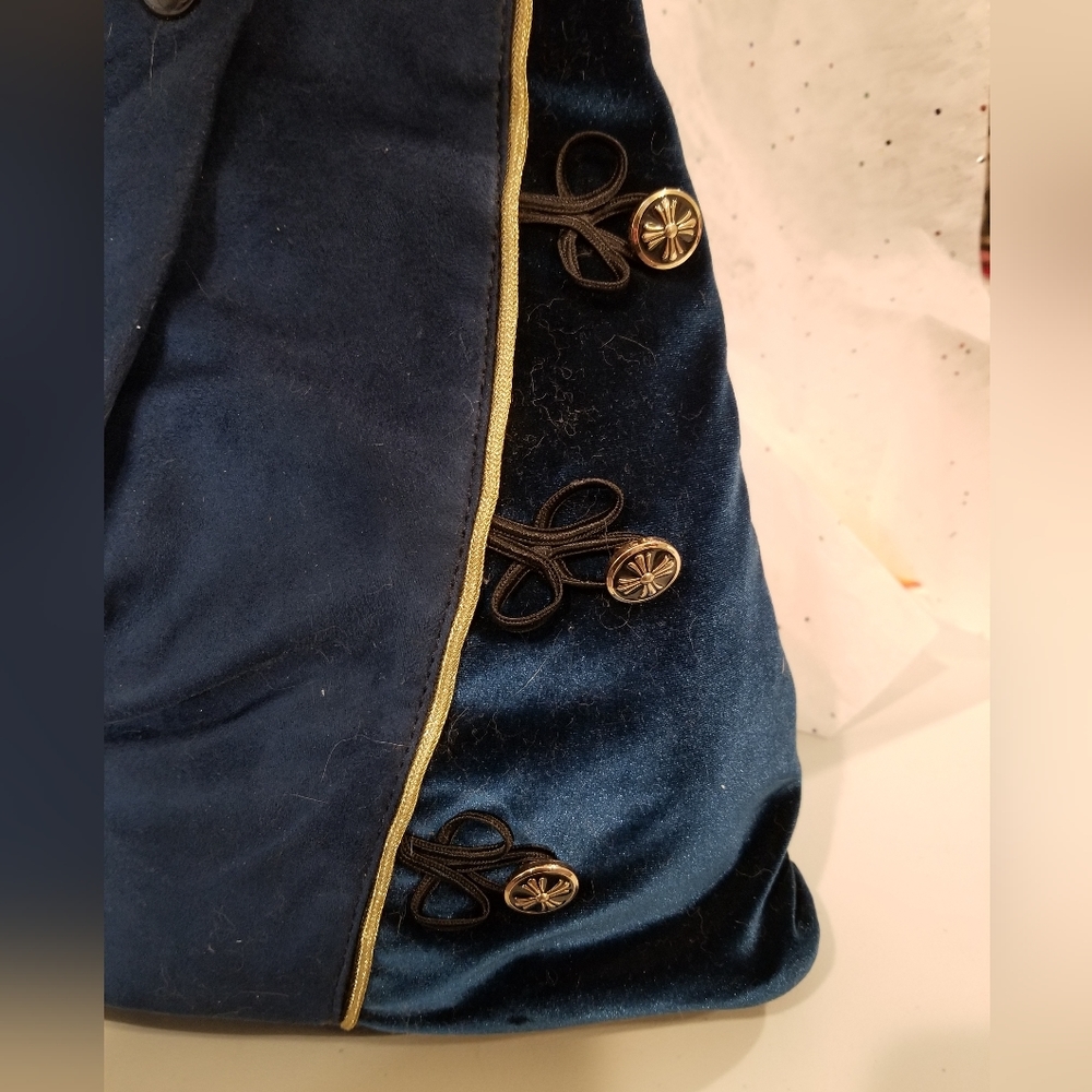 Paula Vera small blue backpack. Asian-inspired details Satin/velour/faux leather - Picture 3 of 5